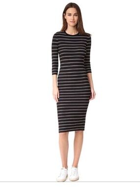 THEORY Striped Midi Dress